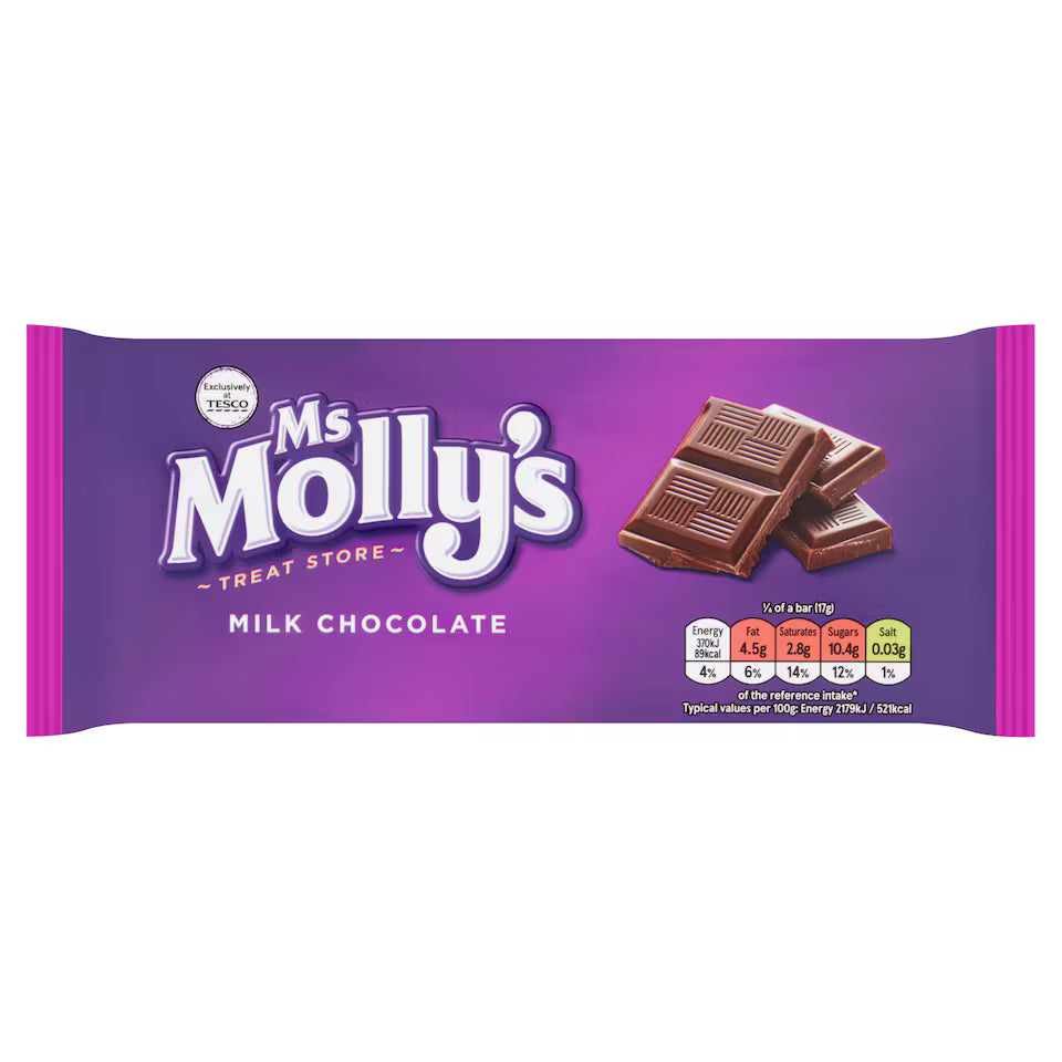 Ms Molly's Milk Chocolate Bar 100G