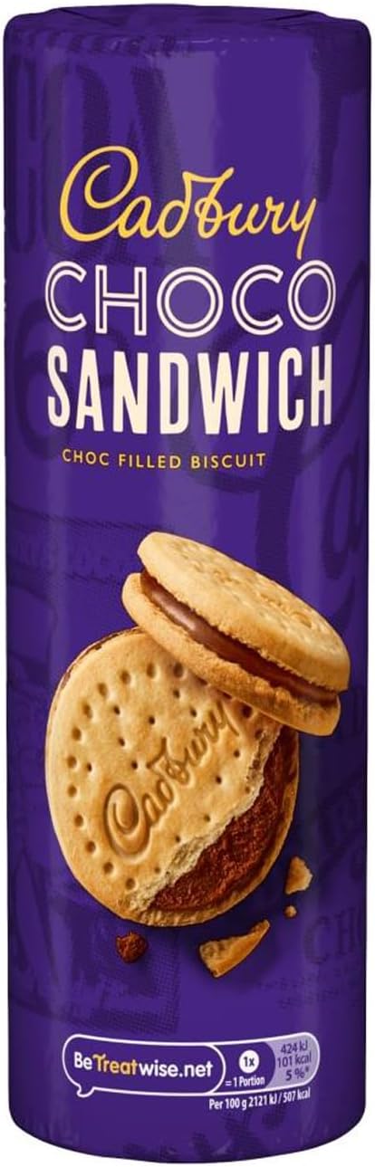 Cadbury Choco Sandwich Biscuit, Chocolate Filled Biscuits for Snacking, 260 g (Pack of 1)