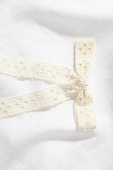 Broderie anglaise bow hair clip