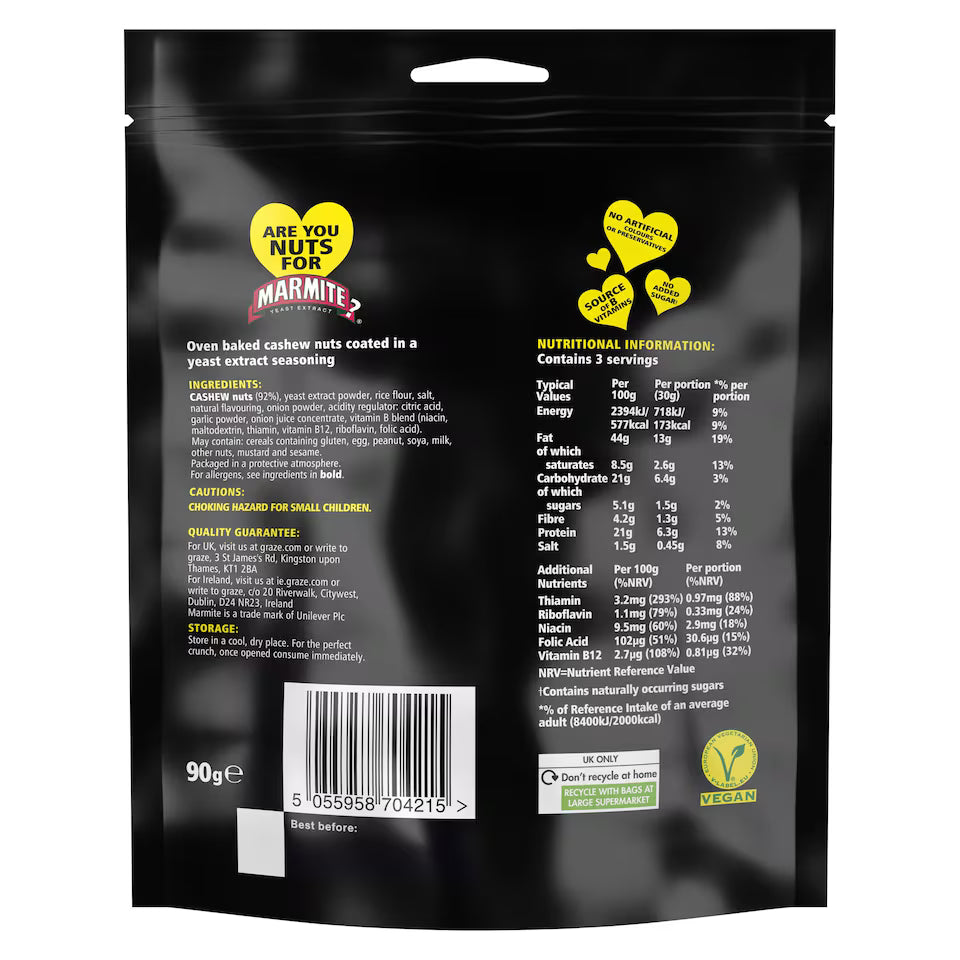 Marmite Oven Baked Cashews 90G