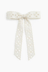 Broderie anglaise bow hair clip