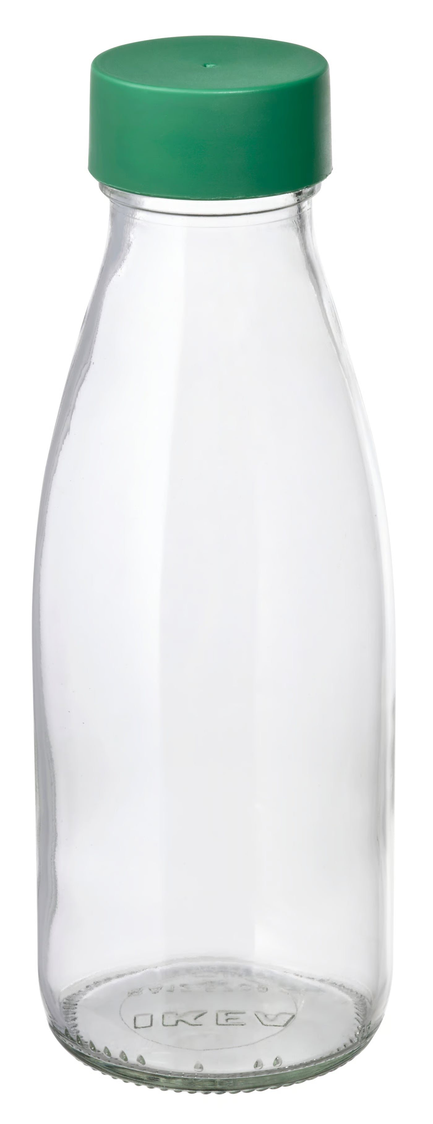 SPARTANSK Water bottle, clear glass/green, 0.5 l