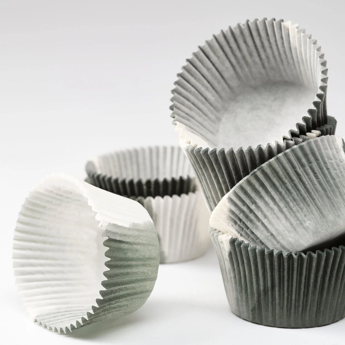KRUSTISTEL muffin paper, grey/white, 65 pack