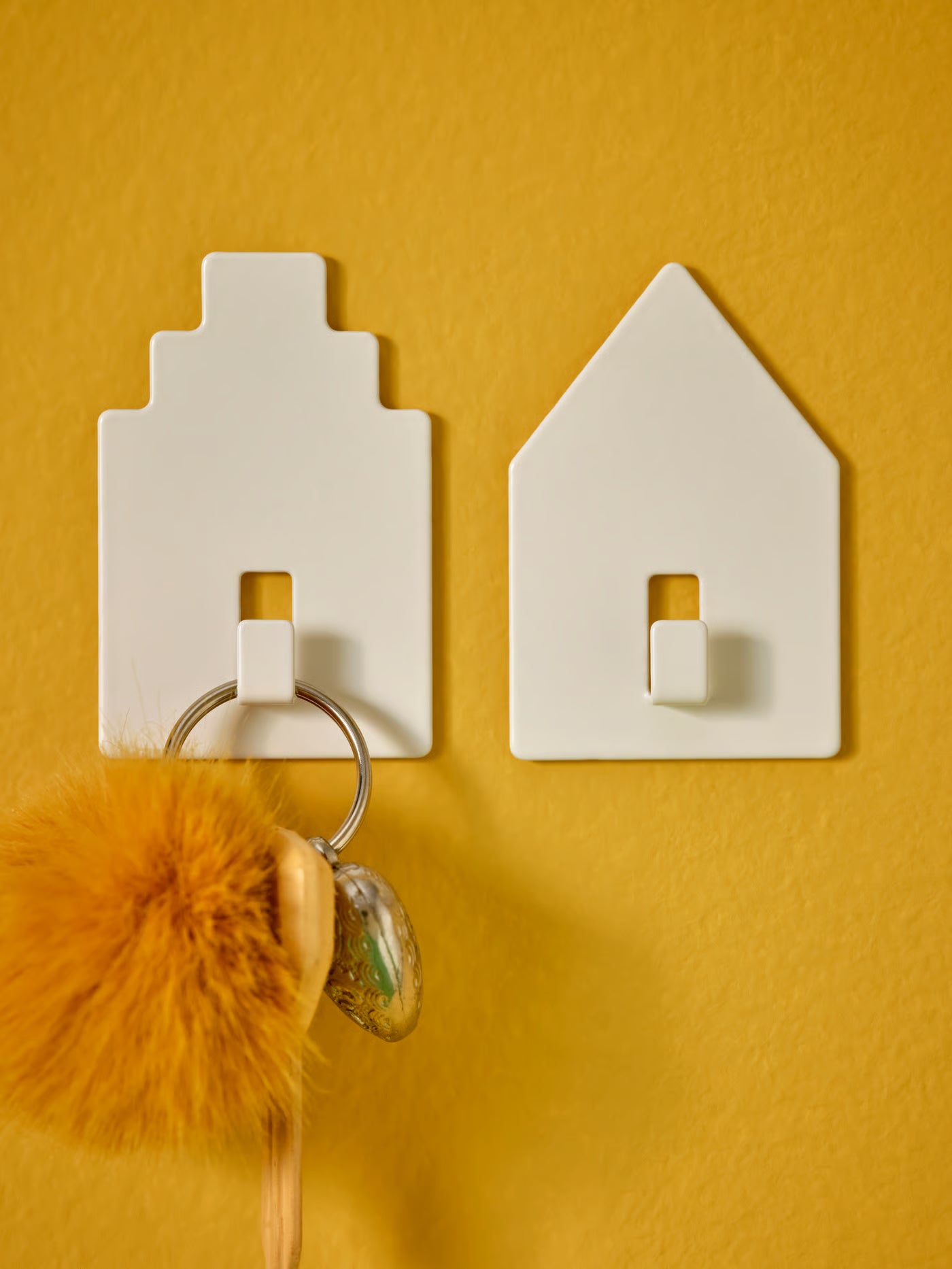 TIPPVAGN Hook, self-adhesive, house/white