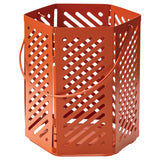 VÅRSYREN lantern for tealight, brown-orange, 12 cm