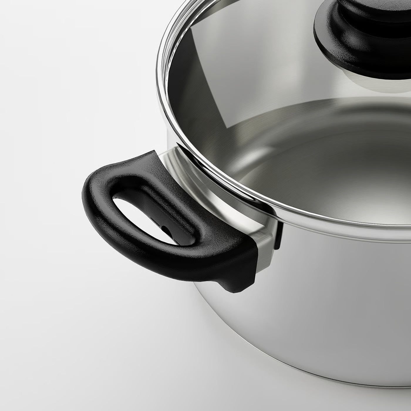 ANNONS Pot with lid, glass/stainless steel, 2.8 l