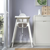 ANTILOP Highchair with tray, white/white