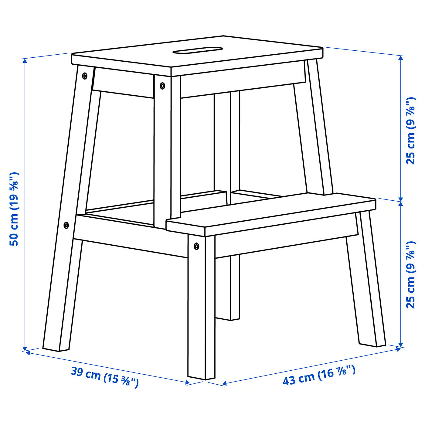 BEKVÄM Step stool, aspen, 50 cm