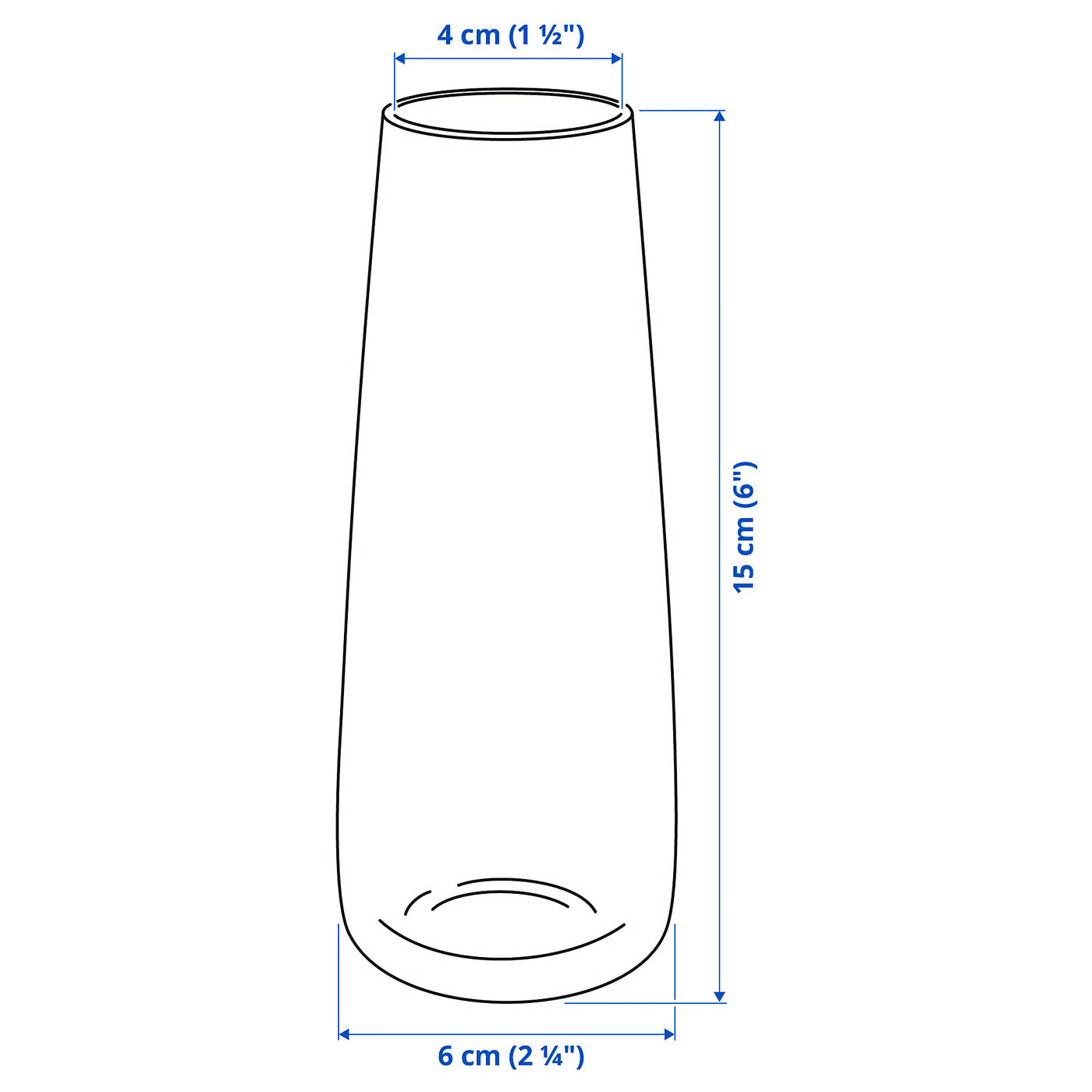 BERÄKNA Vase, clear glass, 15 cm
