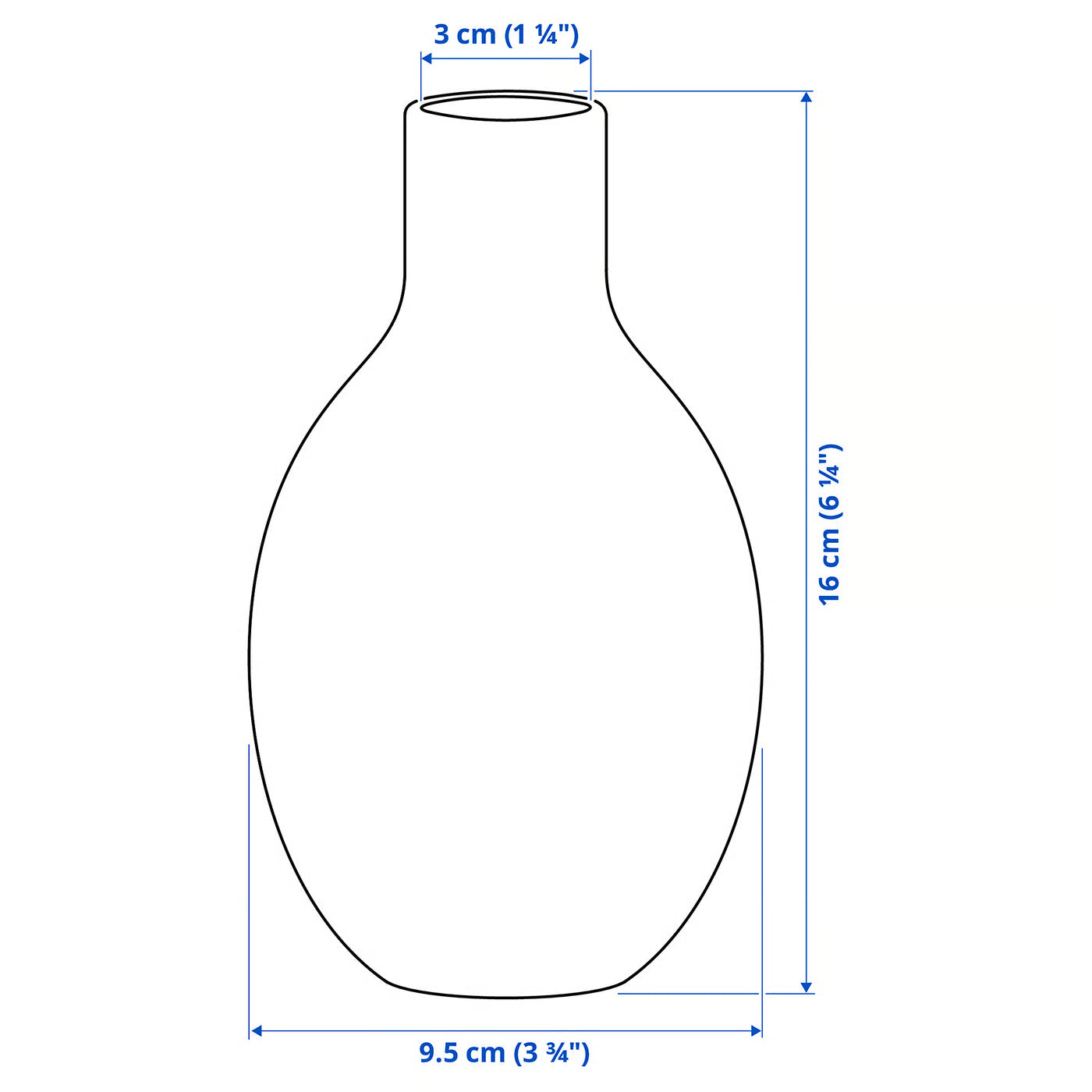 BLODBJÖRK Vase, yellow, 16 cm