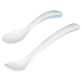 BÖRJA Feeding spoon and baby spoon, white/blue