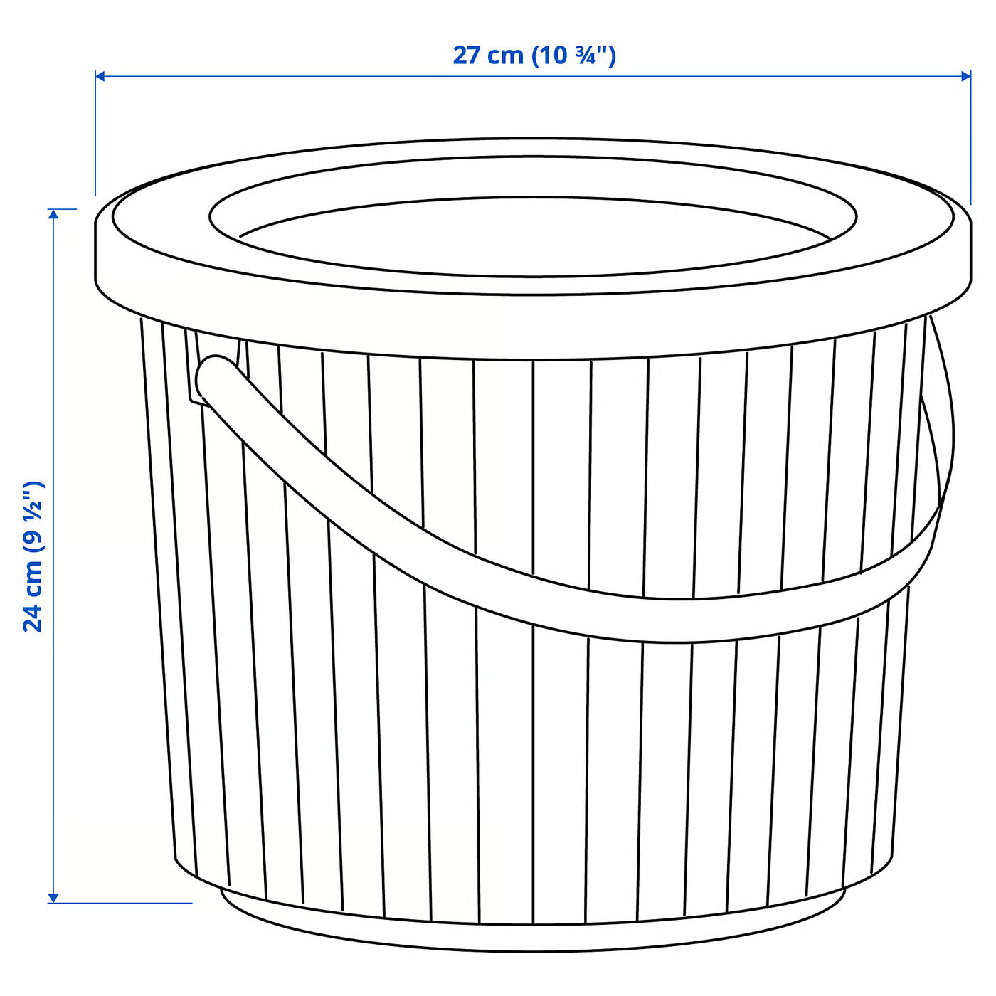 DAMMÄNG Bin with lid, dark grey, 8 l