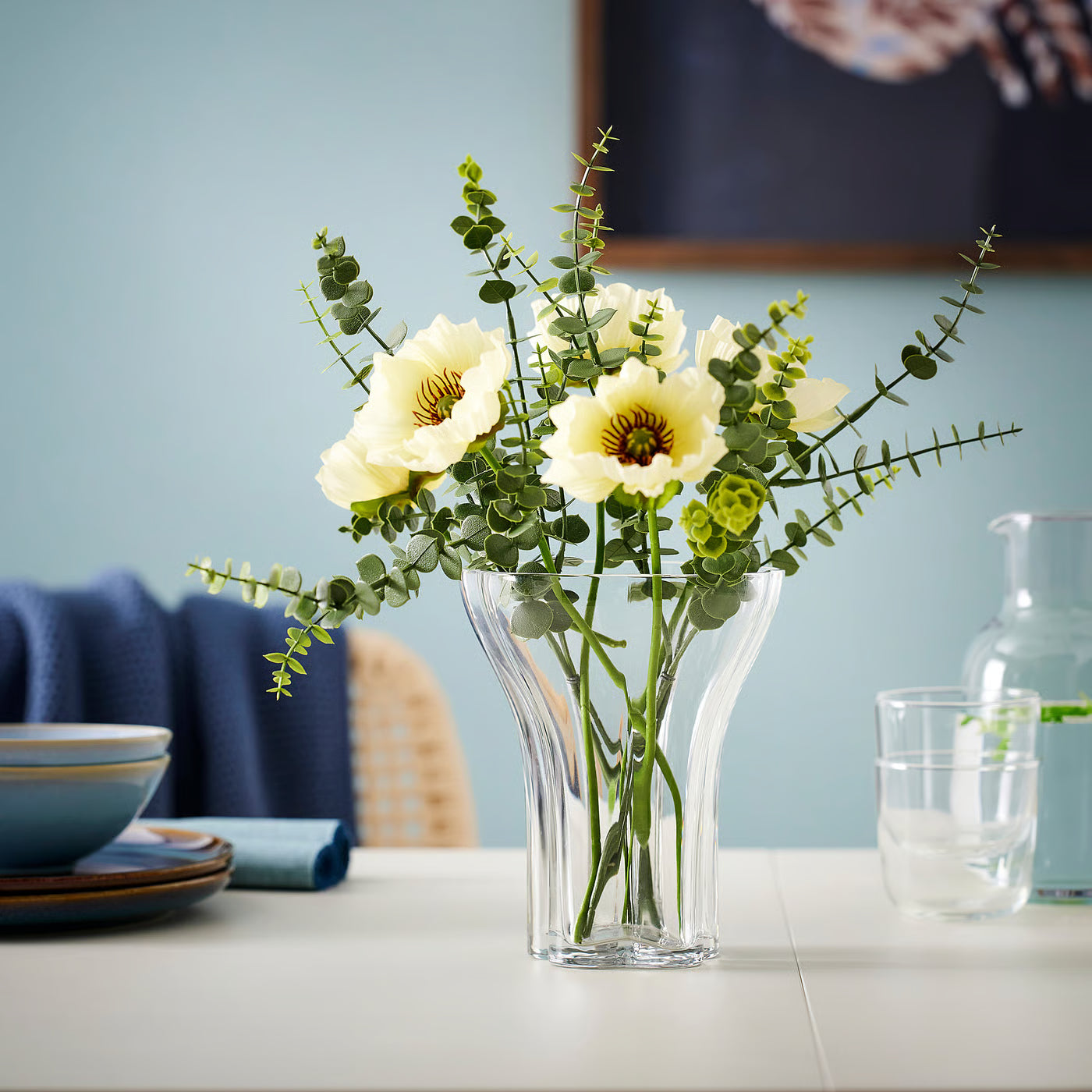 DOFTRIPS Vase, clear glass, 18 cm