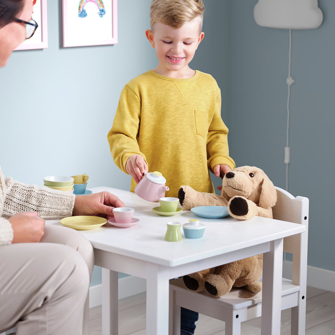 DUKTIG 3-piece tea playset, mixed colours
