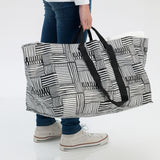 FISSLA Carrier bag, large, white/black, 71 l