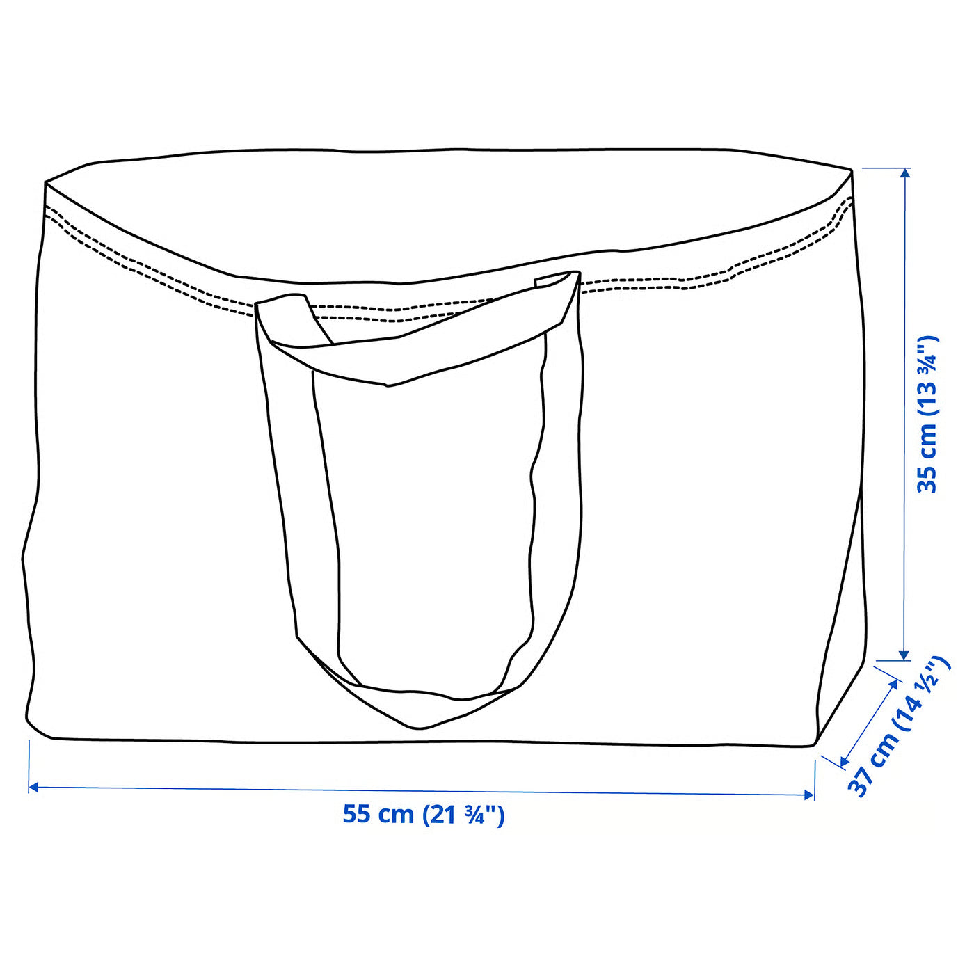 FRAKTA Carrier bag, large, blue, 55x37x35 cm/71 l