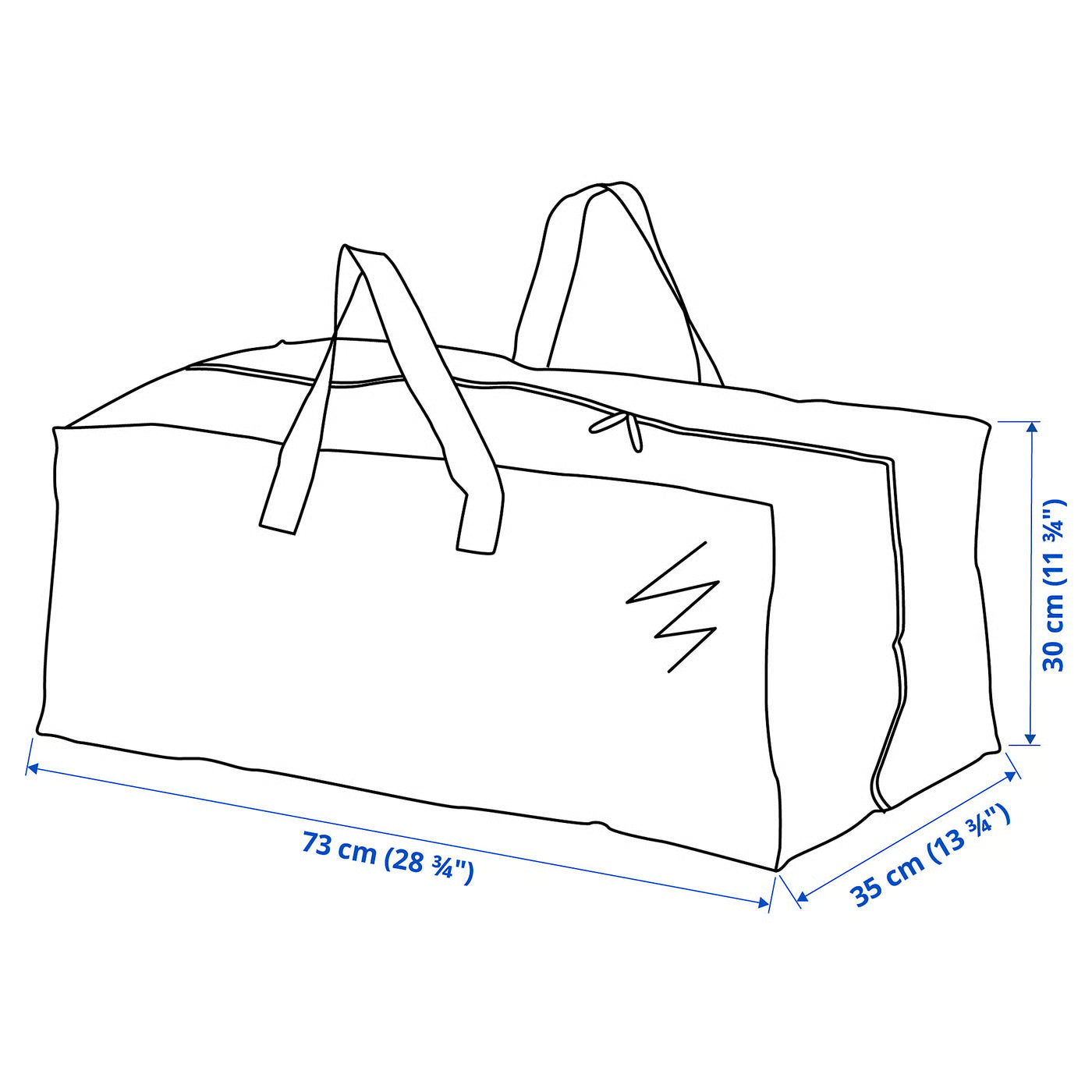 FRAKTA Trunk for trolley, blue, 73x35x30 cm 76 l