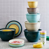 GARNITYREN Bowl with lid, set of 5, mixed colours