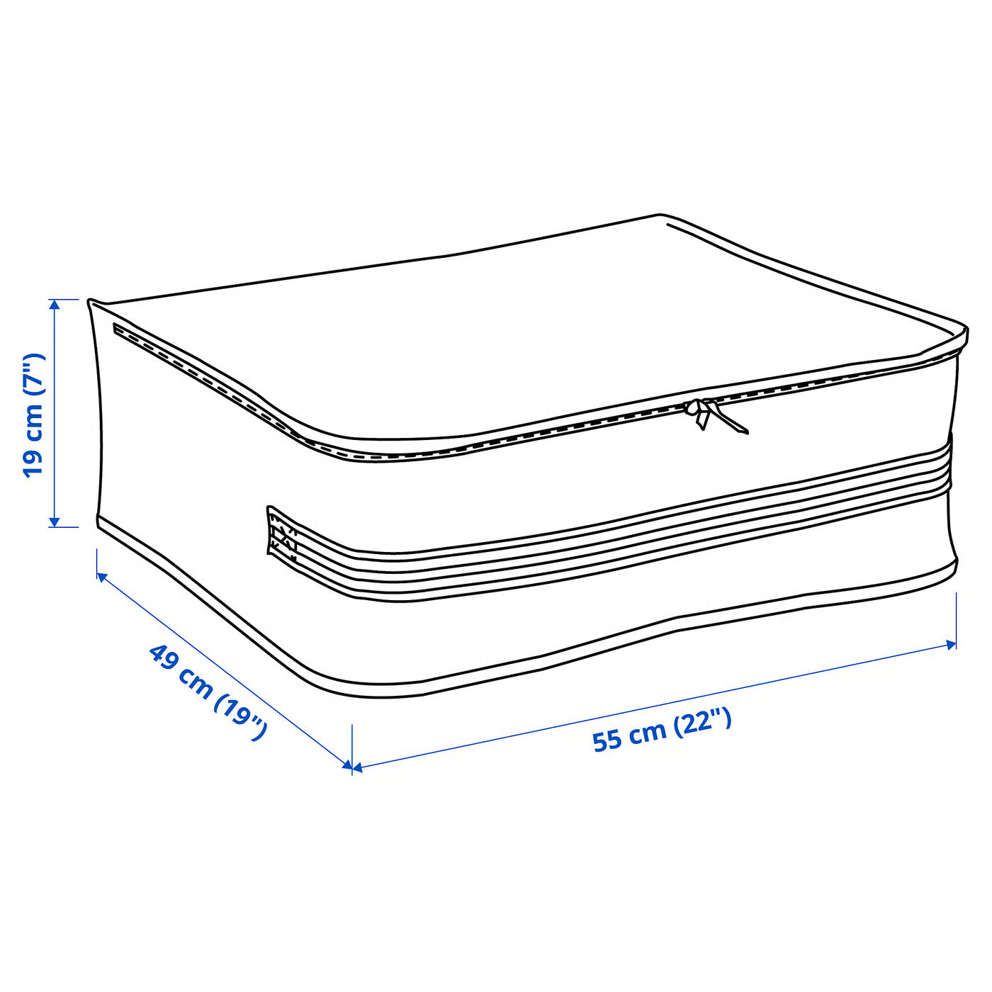 GÖRSNYGG Storage case, white/transparent, 55x49x19 cm