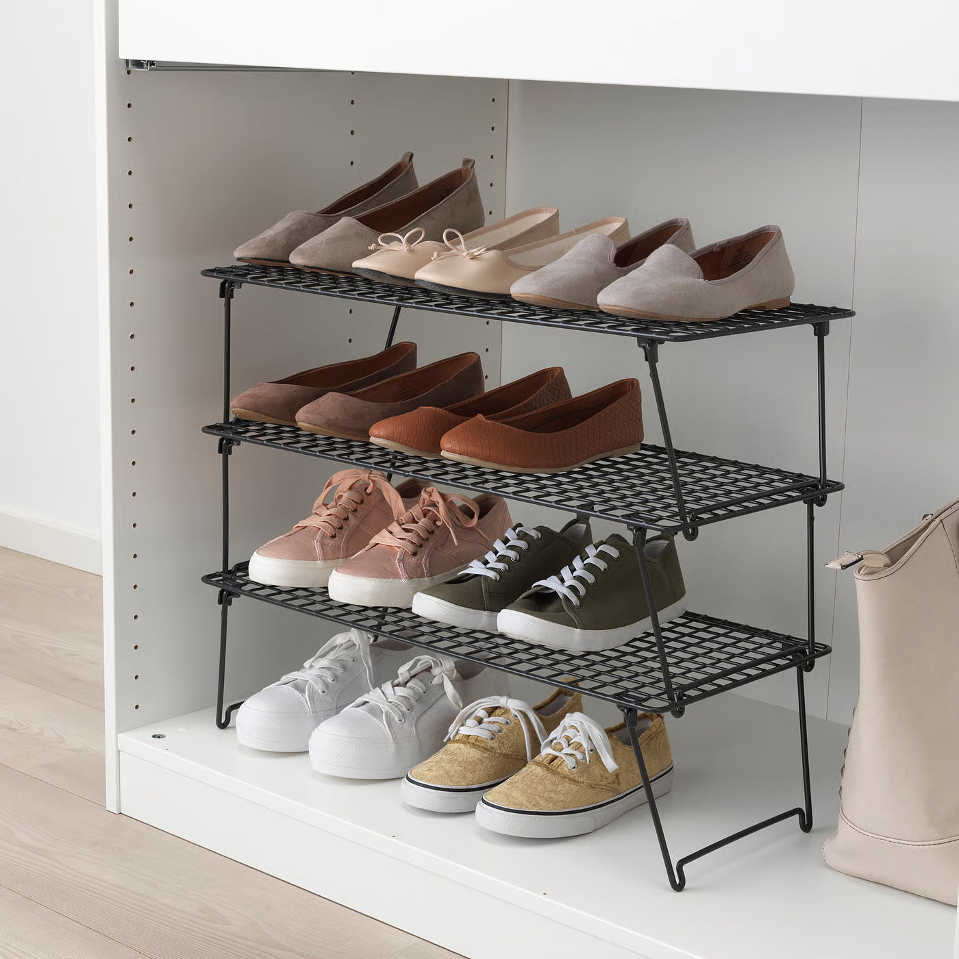 GREJIG Shoe rack, grey, 58x27x17 cm