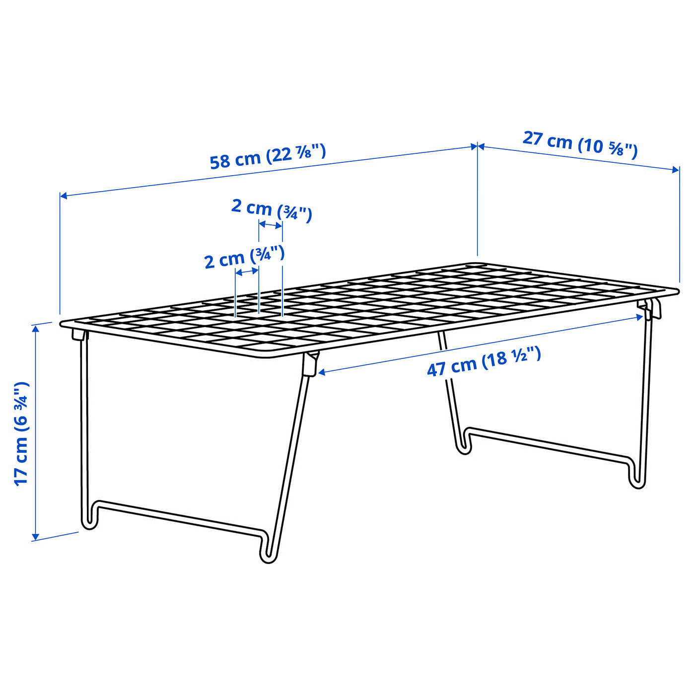 GREJIG Shoe rack, grey, 58x27x17 cm