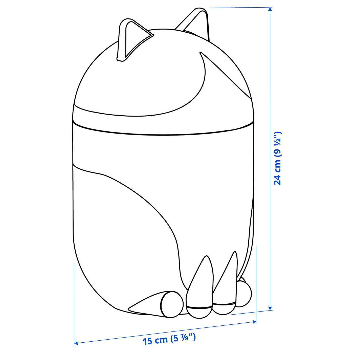 GREJSIMOJS Storage with lid, cat-shaped