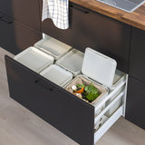 HÅLLBAR Bin with lid for organic waste, light grey, 10 l