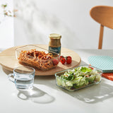 HAVSTOBIS Food container with lid, transparent/multicolour, 700 ml