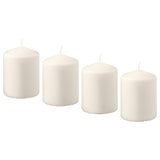 HEMSJÖ Unscented block candle, natural, 8 cm