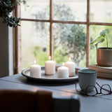 HEMSJÖ Unscented block candle, natural, 8 cm