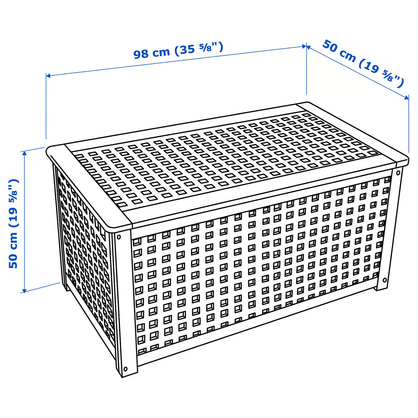 HOL Storage table, acacia, 98x50 cm