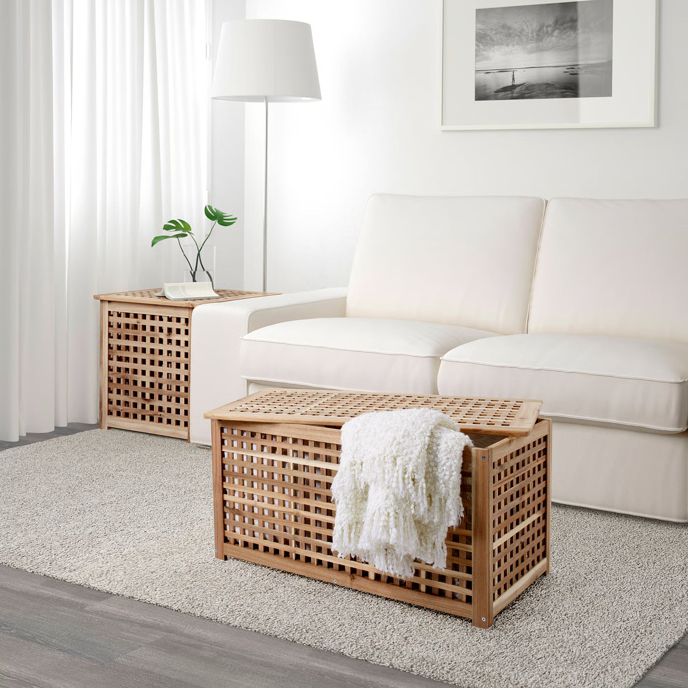 HOL Storage table, acacia, 98x50 cm