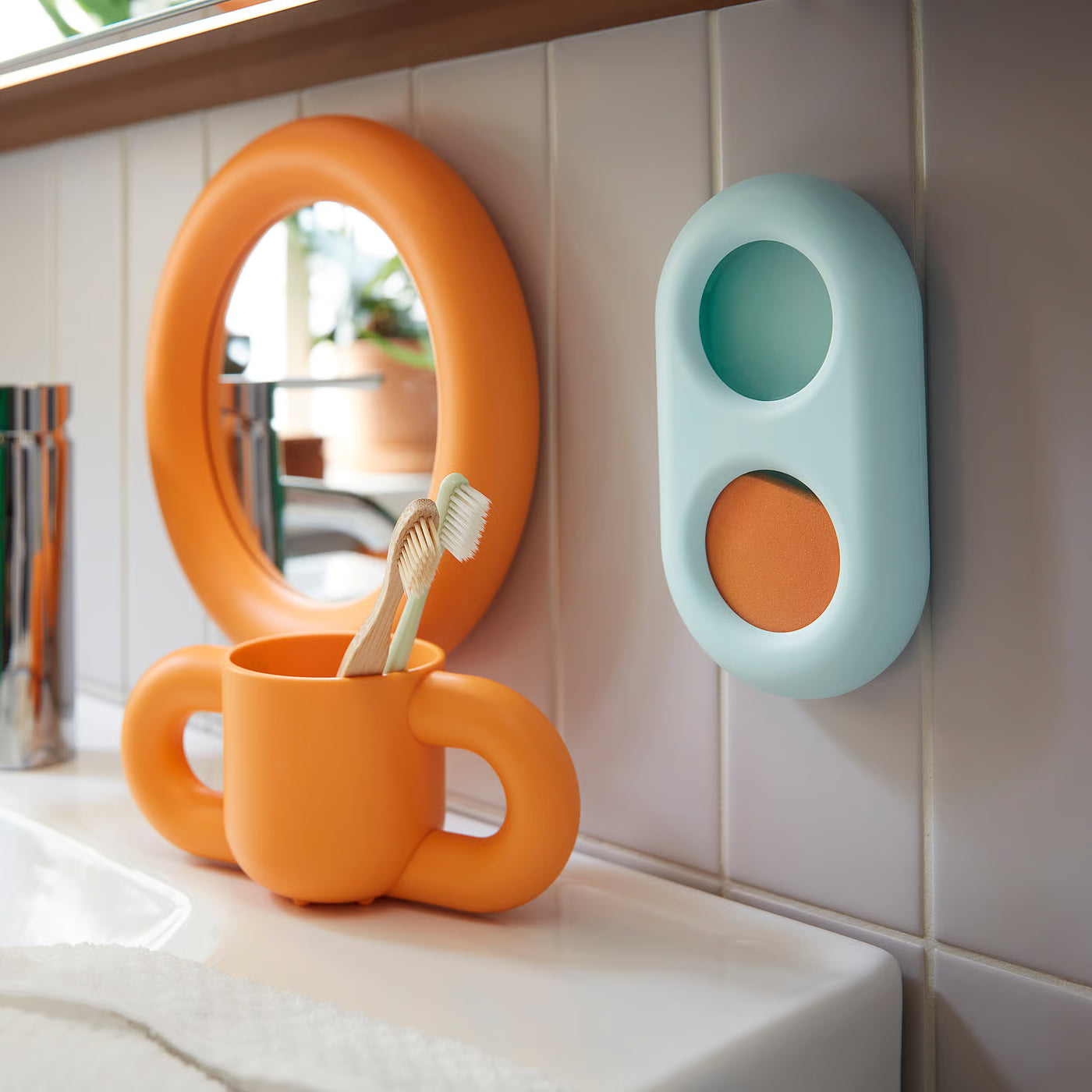HUMLESJÖN Timer with suction cup, turquoise
