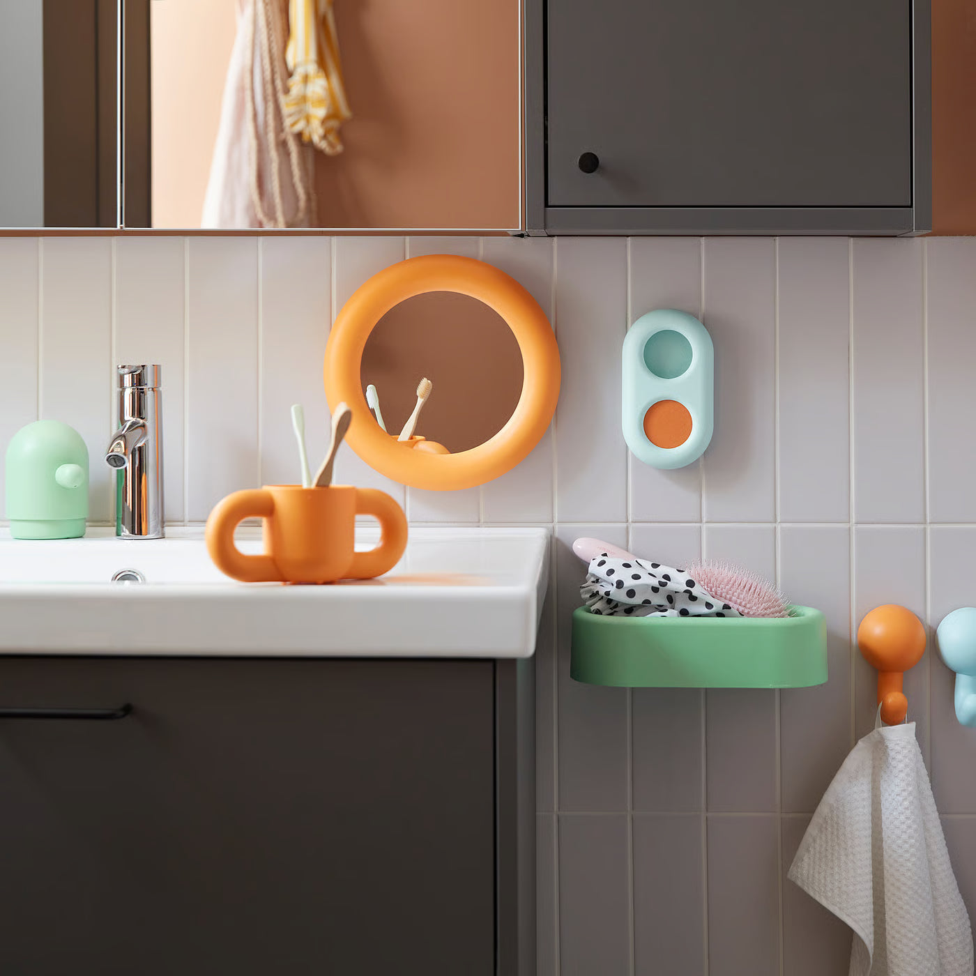 HUMLESJÖN Timer with suction cup, turquoise