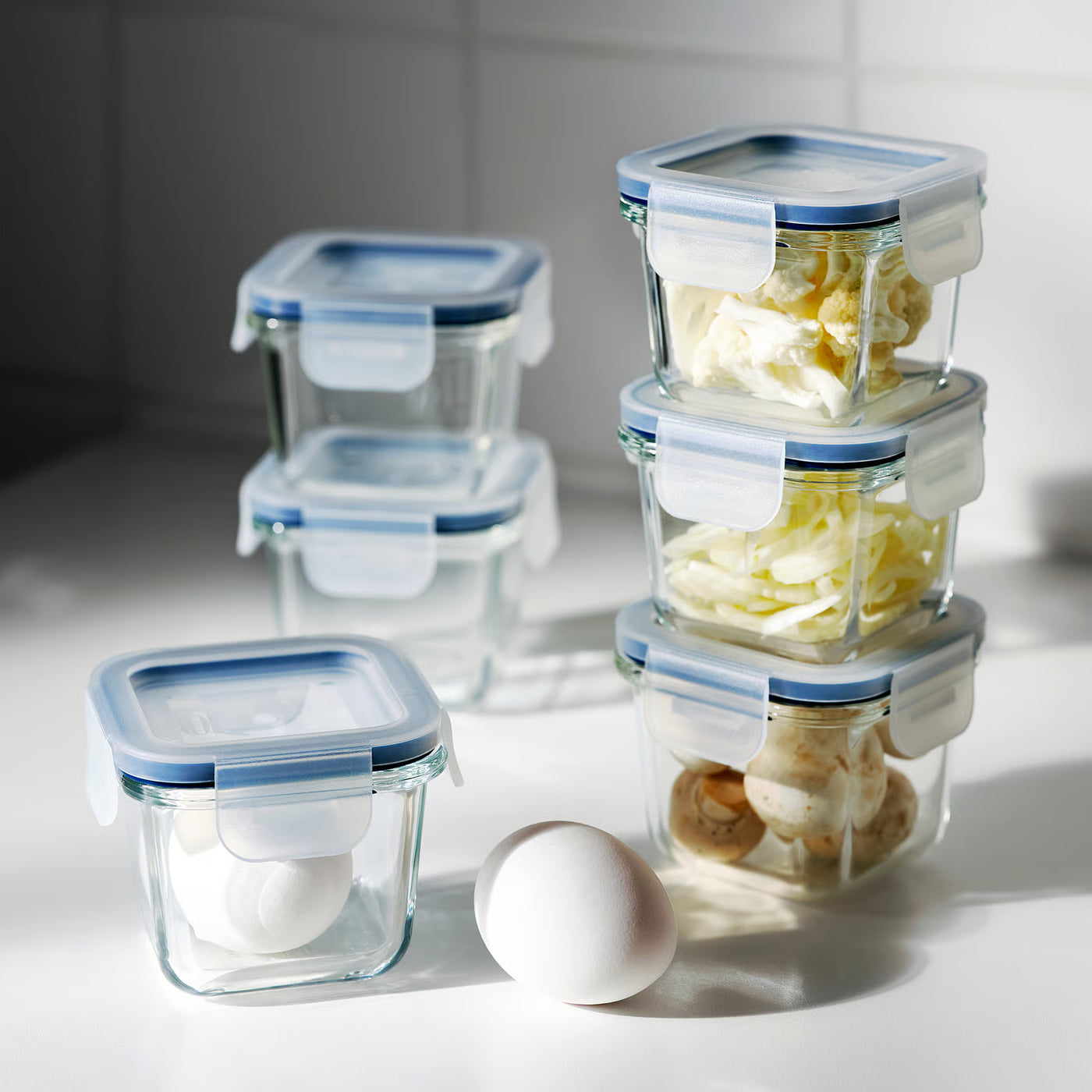 IKEA 365+ Food container with lid, square/glass, 180 ml