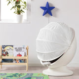 IKEA PS LÖMSK Swivel armchair, white/red