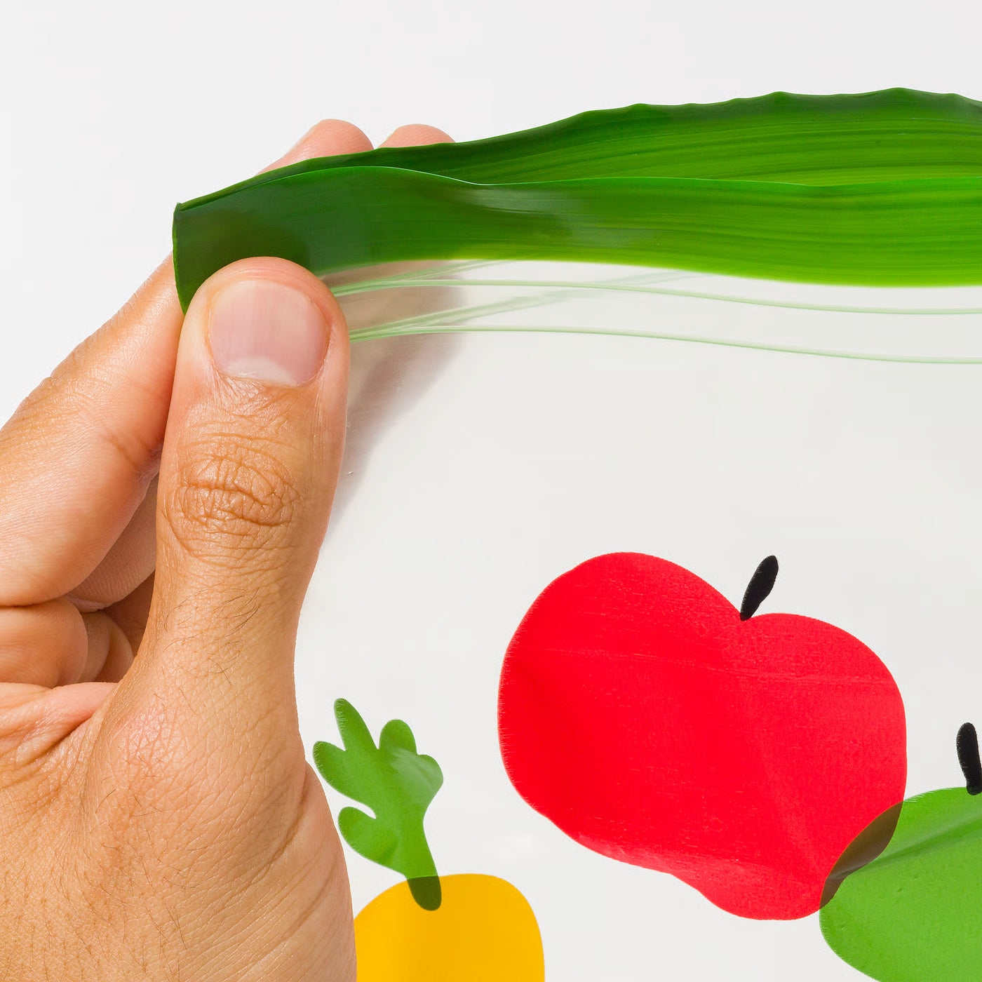 ISTAD Resealable bag, fruit/vegetables pattern green, 1 l