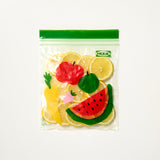 ISTAD Resealable bag, fruit/vegetables pattern green, 1 l