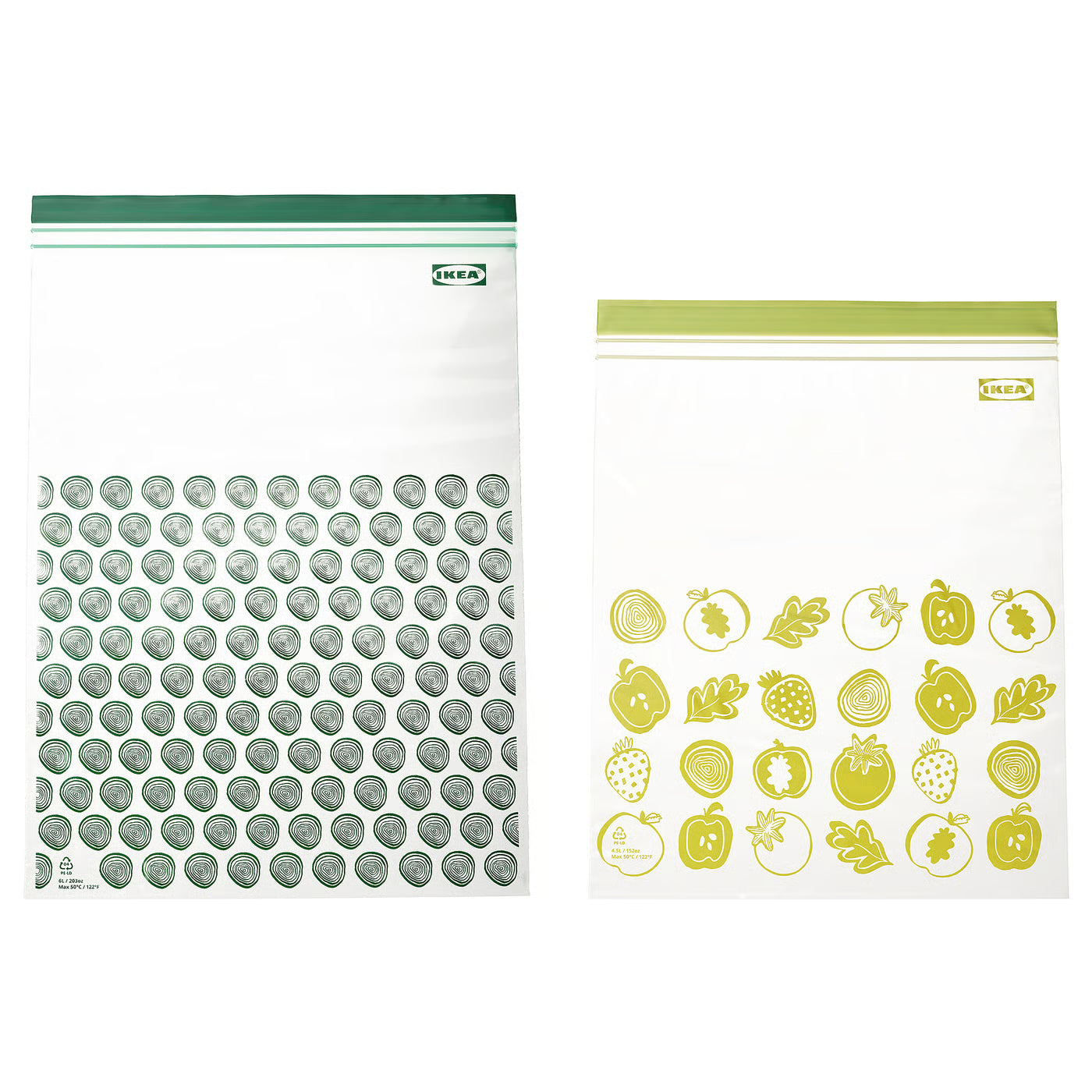 ISTAD Resealable bag, patterned/green, 6/4.5 l