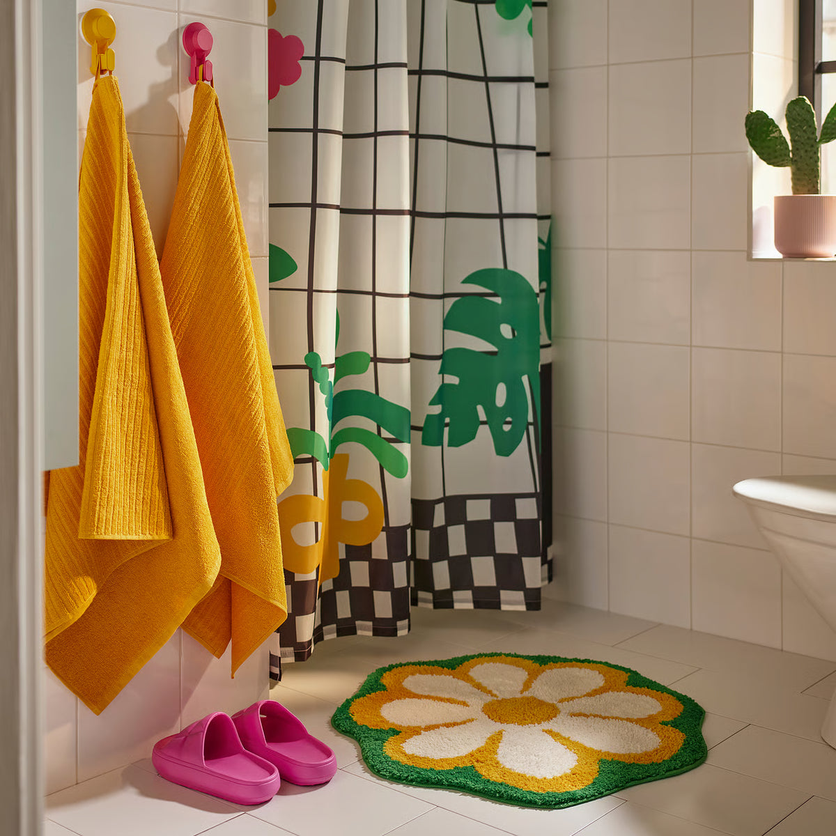 KÄRRKNIPPROT Bath mat, floral pattern/multicolour, 65 cm