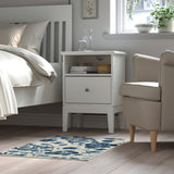 KANTLINJE Rug, low pile, beige blue/floral pattern, 60x90 cm