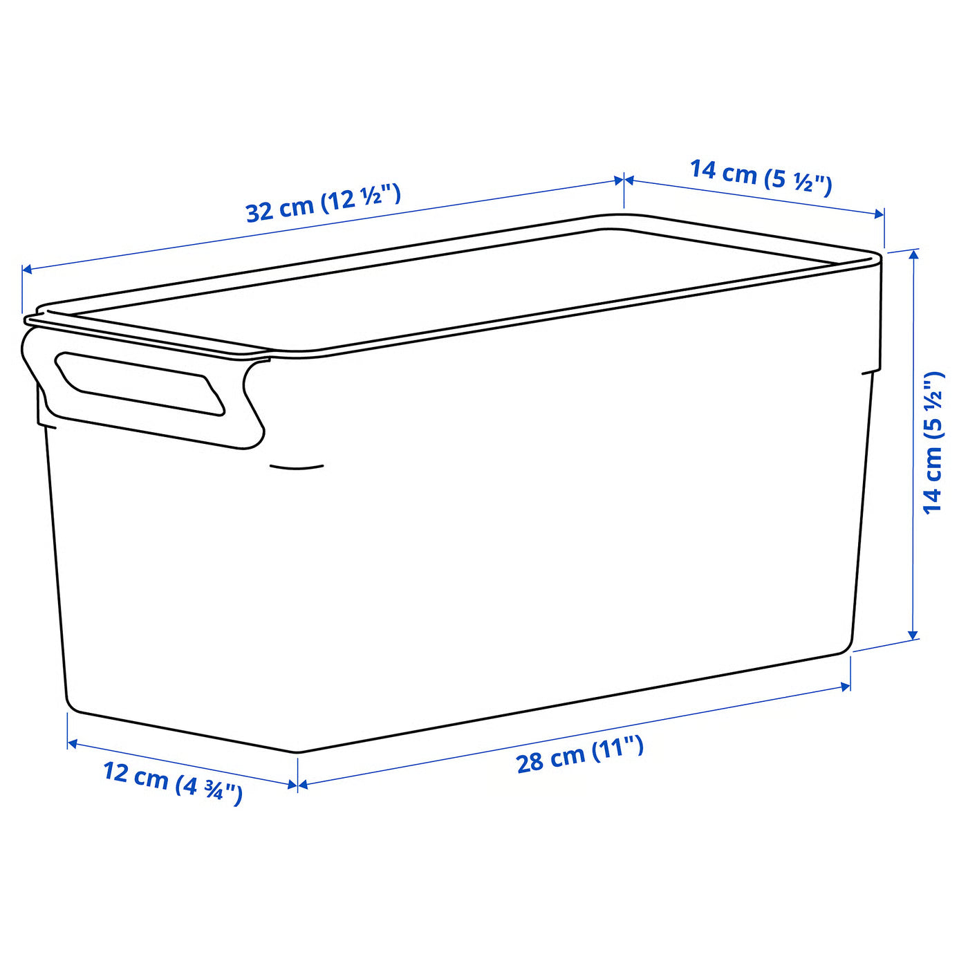 KLIPPKAKTUS Storage box for fridge, transparent, 32x14x14 cm