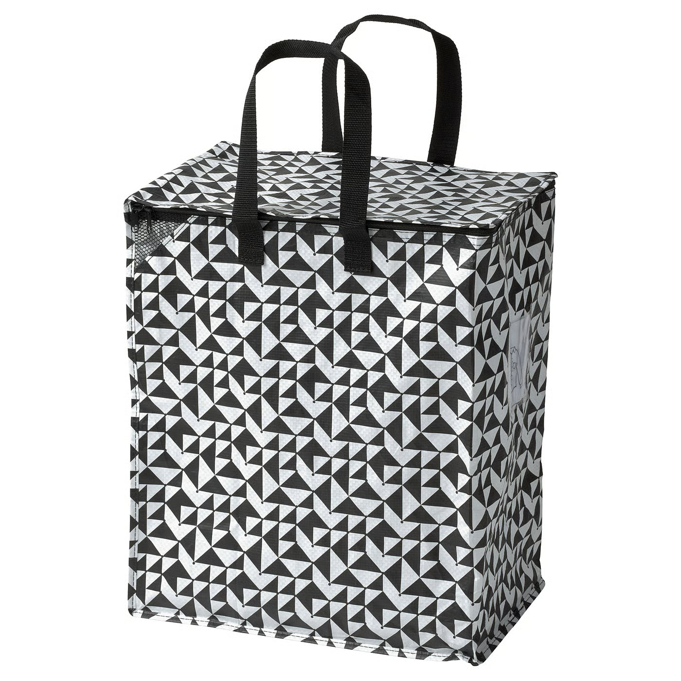 KNALLA Bag, black/white, 40x25x47 cm/47 l
