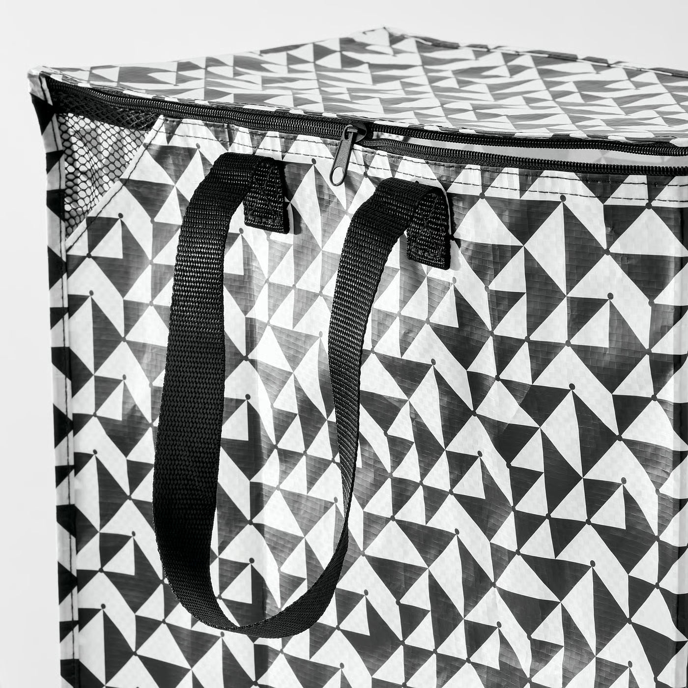 KNALLA Bag, black/white, 40x25x47 cm/47 l