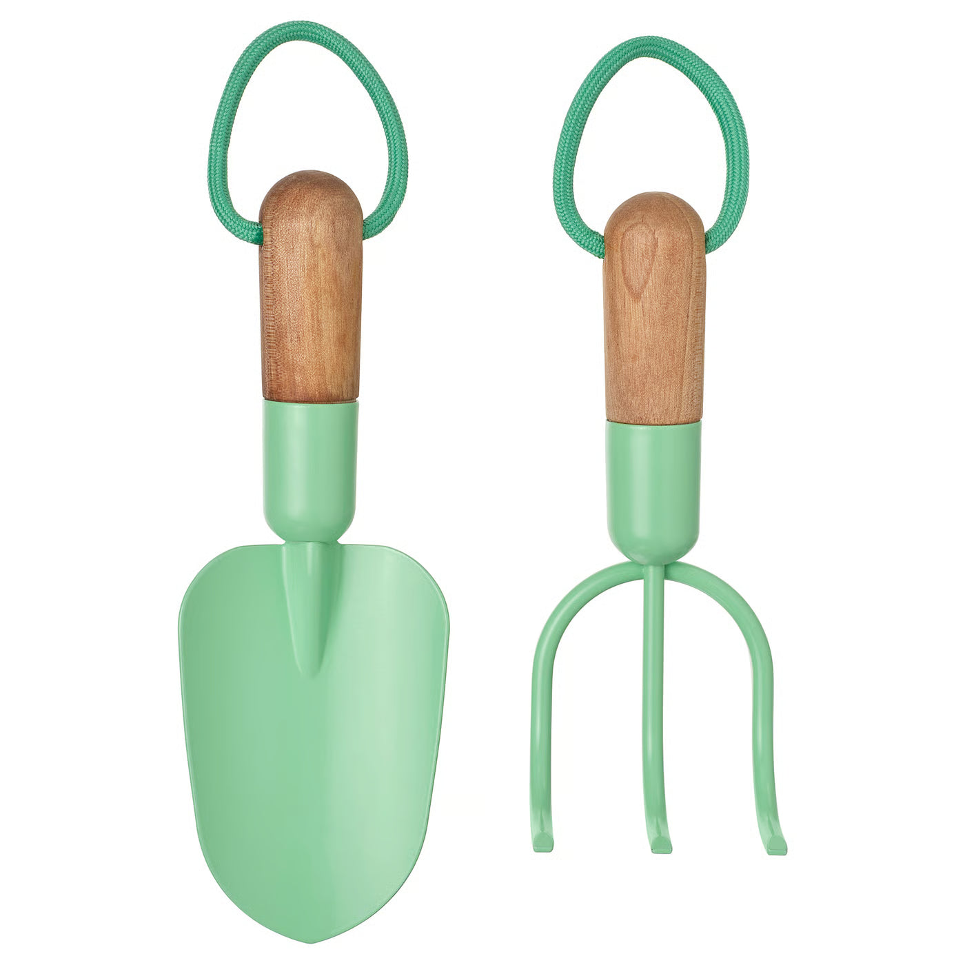 LÄRKAR 2-piece gardening set, birch/small light green