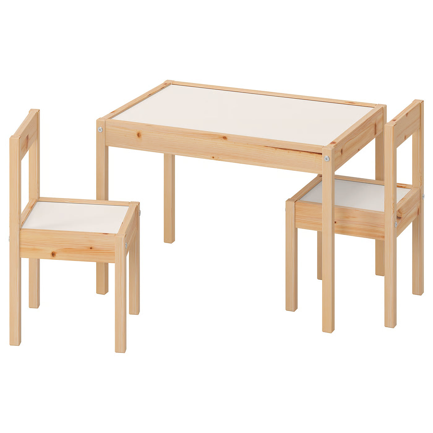 LÄTT Children's table with 2 chairs, white/pine