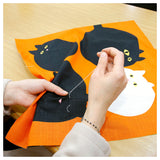 MÄVINN Cushion cover, cat pattern orange, 50x50 cm