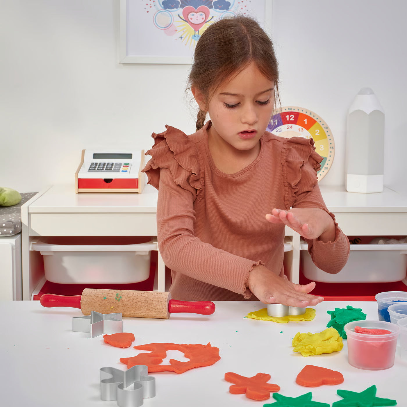 MÅLA 4-piece modelling dough toolset, multicolour