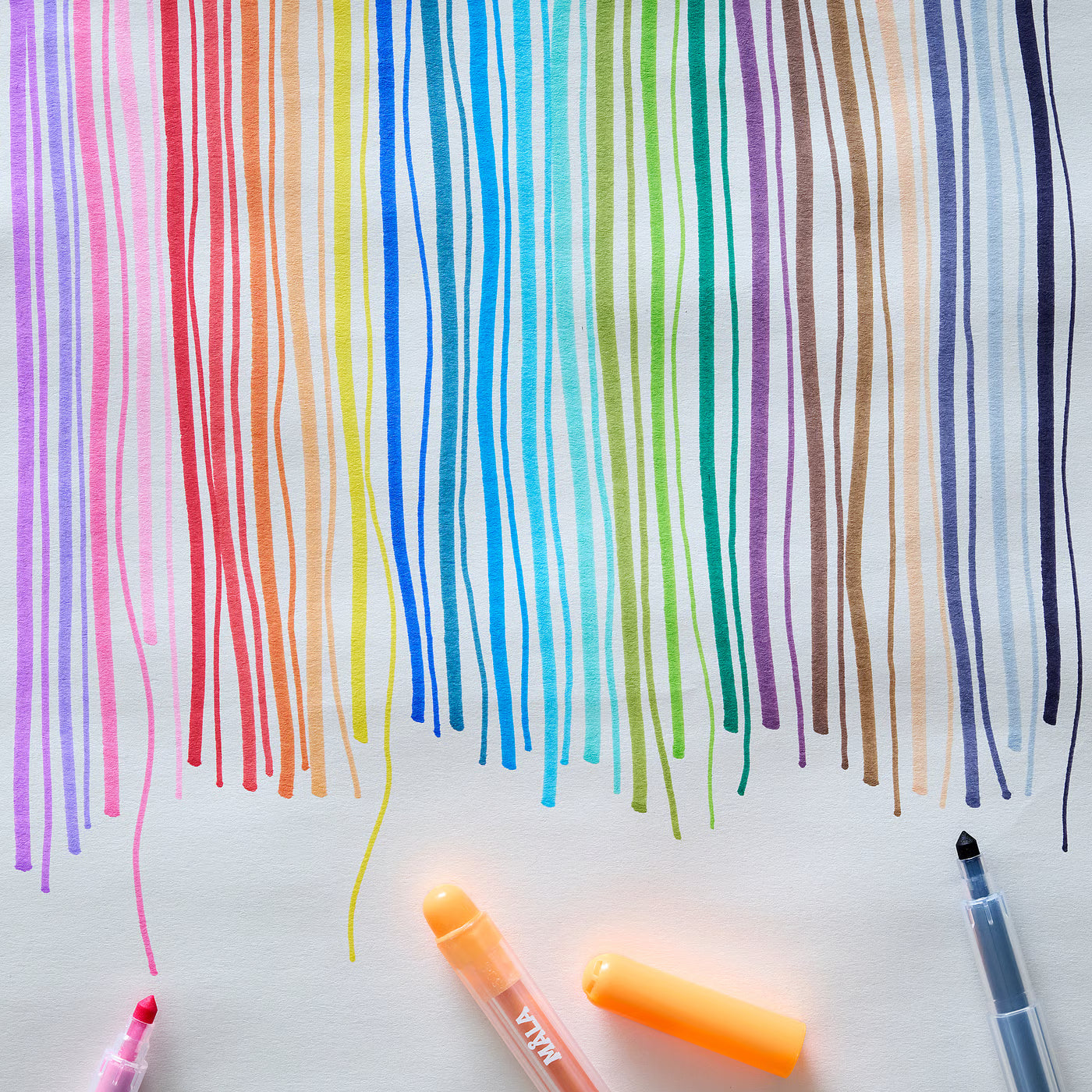 MÅLA Felt-tip pen, mixed colours, 12 pieces