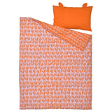 NATTHÄGER Duvet cover and pillowcase, orange/tiger, 150x200/50x80 cm